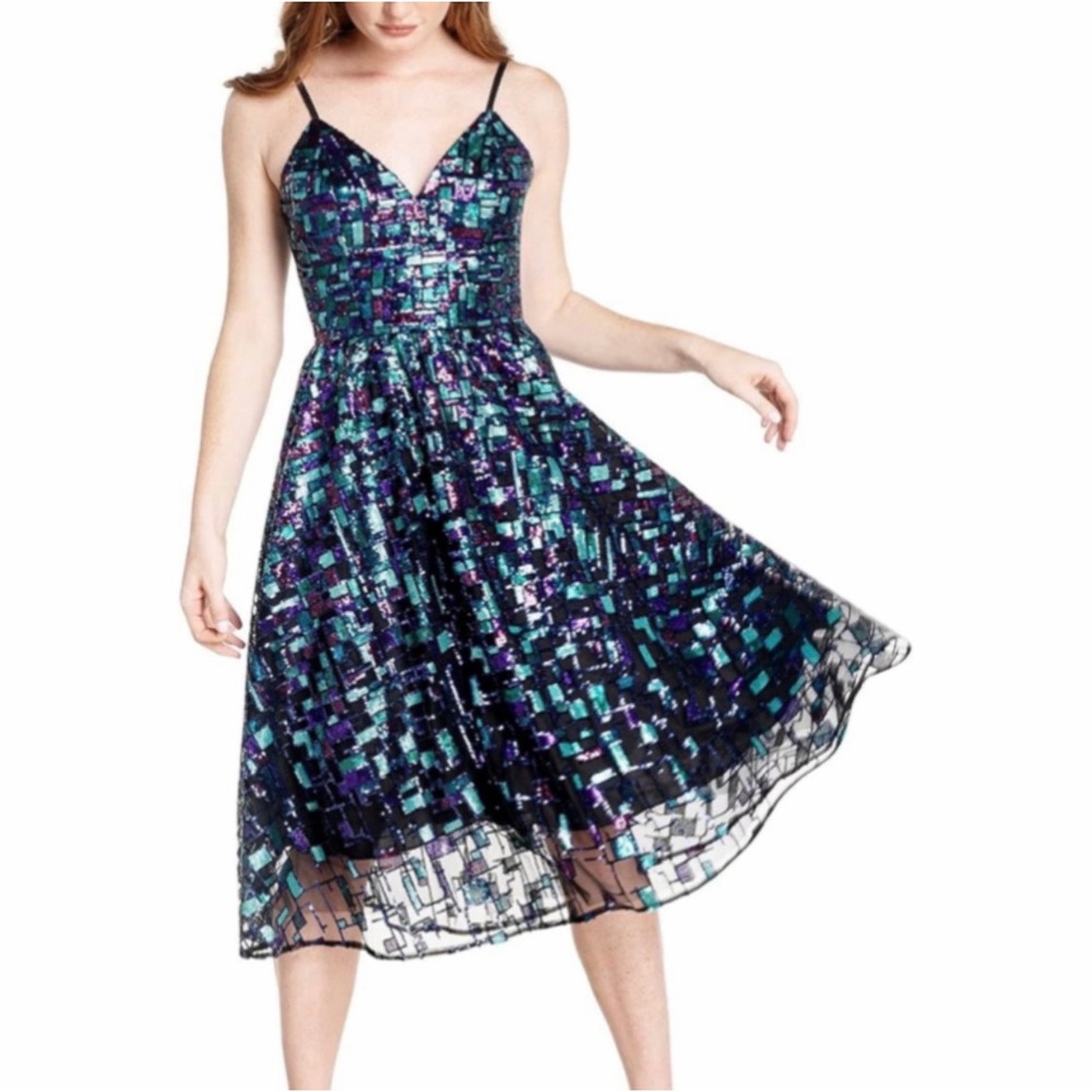 NWT the Dress the Population Maren Sequin Dress M wedding guest cocktail NYE